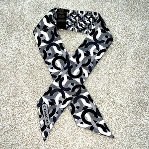 COACH Signature Print Silk Skinny Scarf